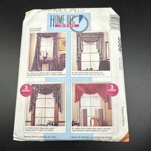 McCall's #3086 Home Dec In-A-Sec Window Treatments New Uncut Sewing Pattern